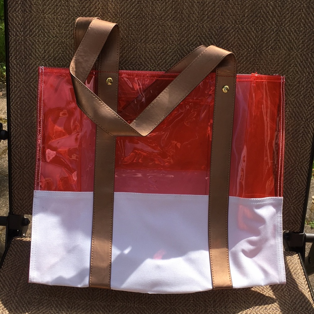 Beach Tote with transparent panel